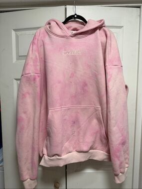 Comfort Oversized Pink Tie-Dye Hoodie Sweater
